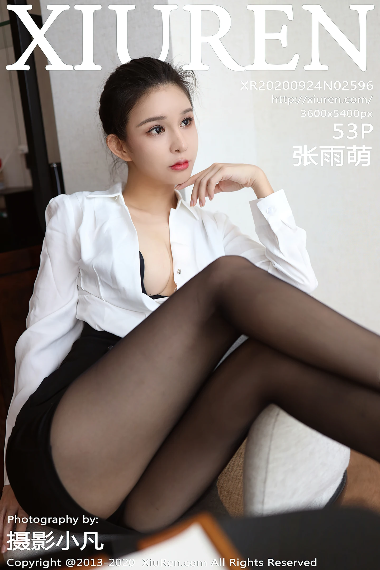 [XiuRen秀人网]No.2596_嫩模张雨萌职场OL制服主题白衬衫配黑短裙黑丝裤袜秀翘臀诱惑写真53P-秀人网 - XiuRen.Pro
